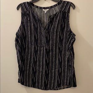 NWOT Sonoma - Black and White vertical stripe top
